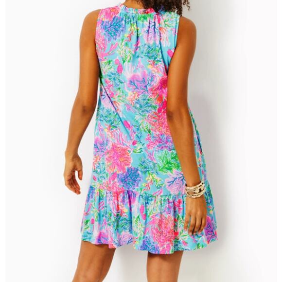 LILLY PULITZER Womens Malone Dress XL Cay to My Heart Blue Celestial Blue NWT - Picture 2 of 14